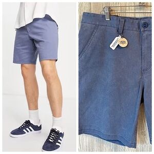 NEW! BRIXTON CHOICE CHINO SHORTS Mens Size 38 Stretch Blue Twill NWT Comfortable